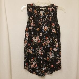 Pink Rose Floral Tank Top